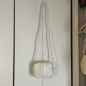 Vintage Franco Sarto crossbody, white, woven